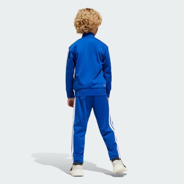 Azul Agasalho Malha Seasonal Essentials Tiberio Três Listras Infantil