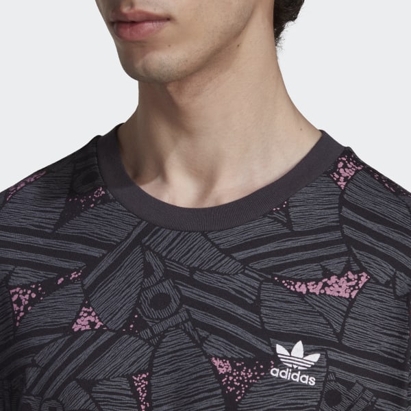 Μαύρο adidas Rekive Trefoil Allover Print Tee VW472
