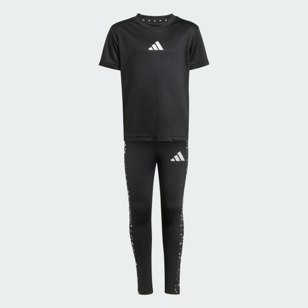 cerná Dětská sportovní souprava Train Essentials se třpytivým potiskem