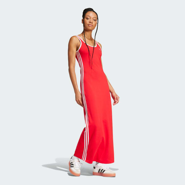 Red Adicolor 3-Stripes Tank Maxi Dress