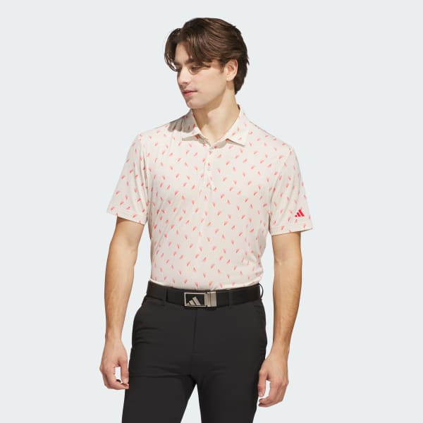 Beige Ultimate365 Printed Mesh Polo Shirt