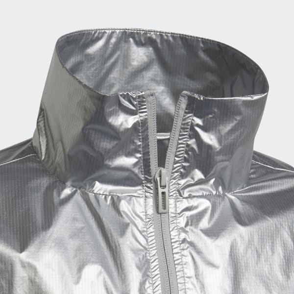adidas Dance Metallic Woven Track Jacket Silver adidas New Zealand