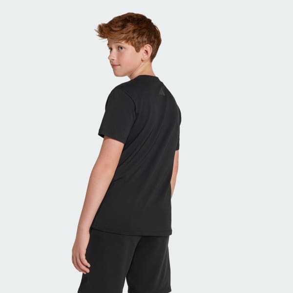 ブラック adidas × Smileyworld グラフィック 半袖Tシャツ キッズ