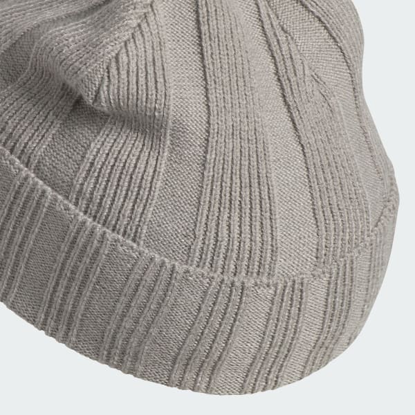 Beige Gerippte Strickmütze