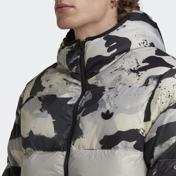 adidas Down Regen Camo Hooded Puffer Jacket Multicolour adidas UK