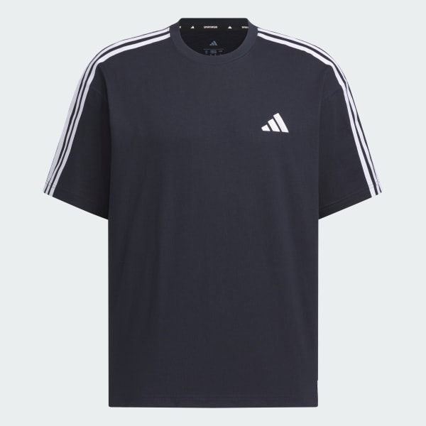 ブルー エッセンシャルズ プラス ルーズフィット スリーストライプス 半袖Tシャツ