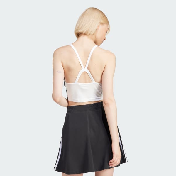 Weiss Adicolor 3-Streifen Crop-Top
