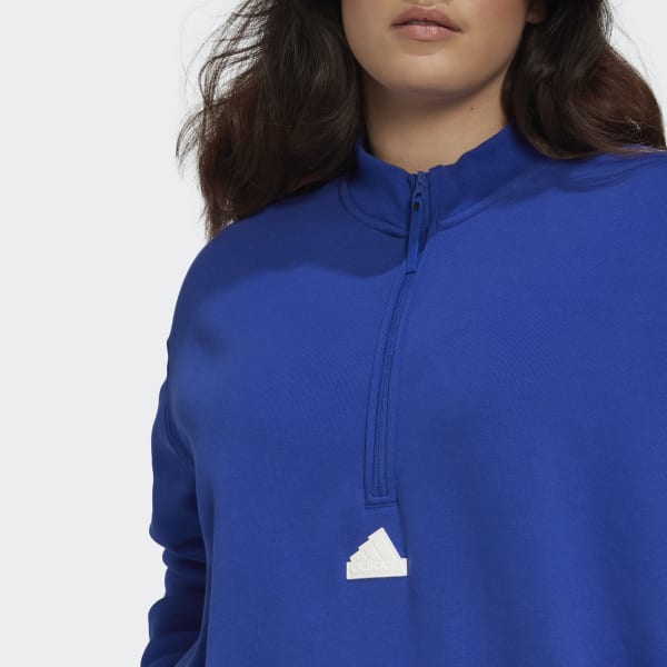 Blue Half-Zip Sweater Dress (Plus Size) TV888