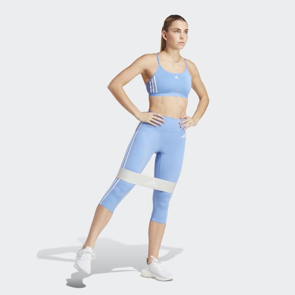 Buy adidas Blue Performance Training Essentials 3 Stripes High-Waisted  Short Leggings from Next USA