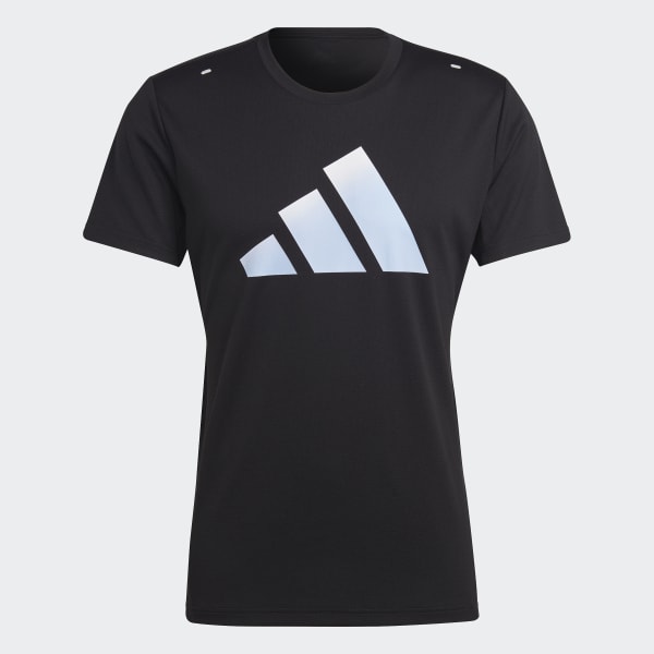 Black Run Icons 3 Bar Logo Tee