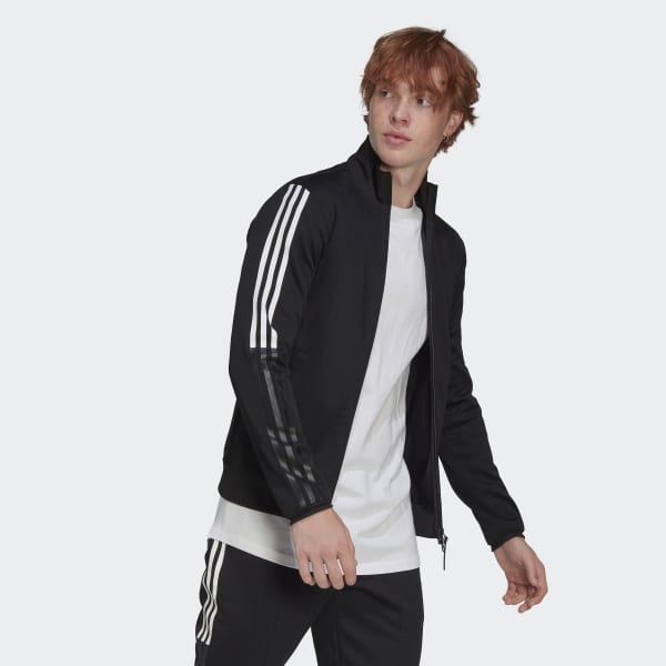 cierna Tepláková bunda 3-Stripes Fitted