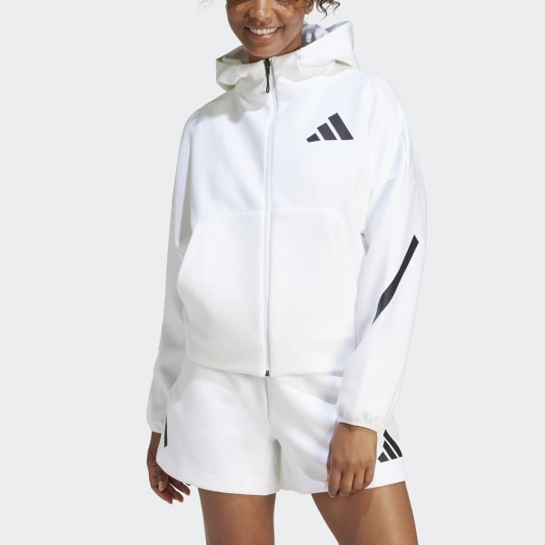 ｍ★ Moletom Capuz adidas Z.N.E. Full-Zip - Branco adidas | adidas Brasil
