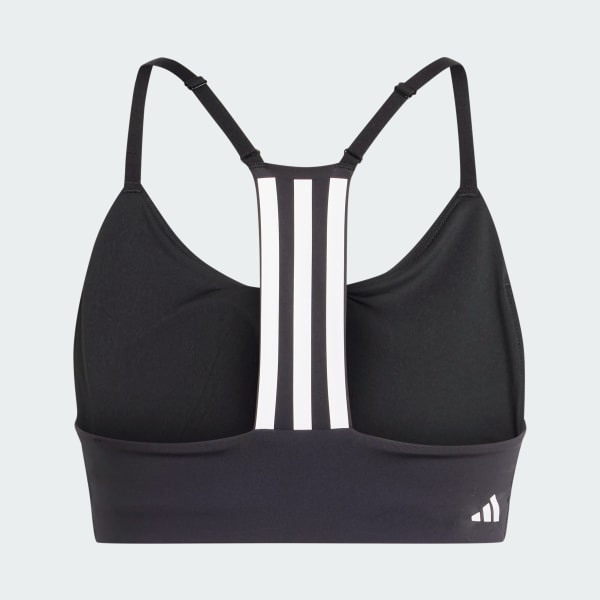 adidas All Me 3-Stripes Bra - Black, Women's Training