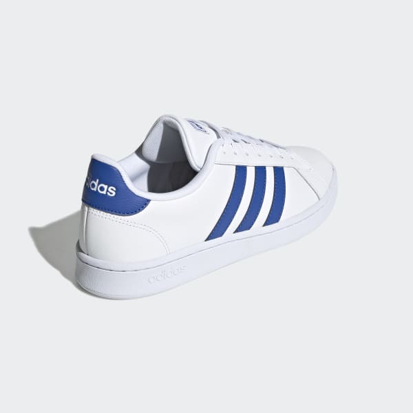 Tenis adidas blancos con azul hot sale