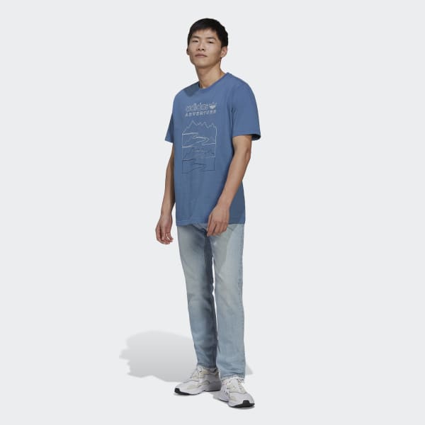 Blauw adidas Adventure Mountain Front T-shirt SD639