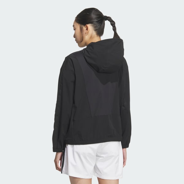 ブラック スリーストライプス 長袖フードアノラックジャケット