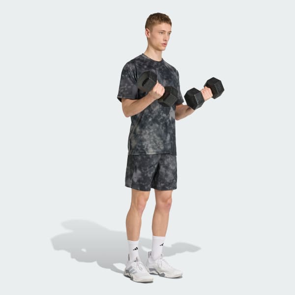 Negro Polera de Entrenamiento Train Essentials Seasonal AOP