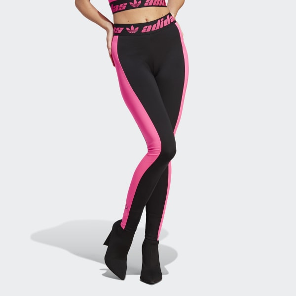 LATB 2019 Womens Leggings - black w aqua/gold/pink logo - LA