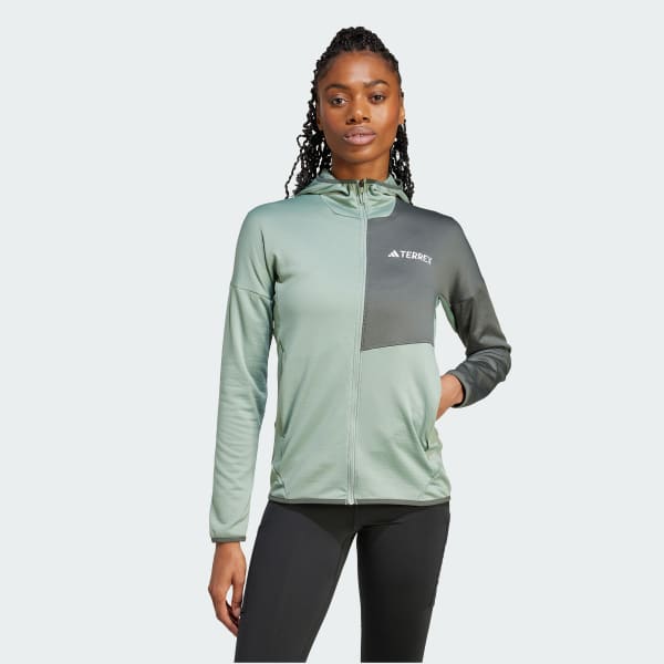 Green Terrex Xperior Climawarm Light Fleece Hooded Jacket