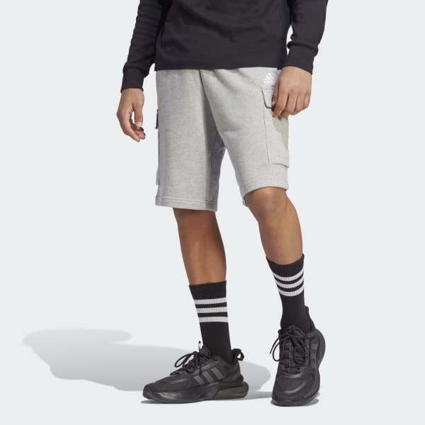 Grey Essentials French Terry Cargo Shorts