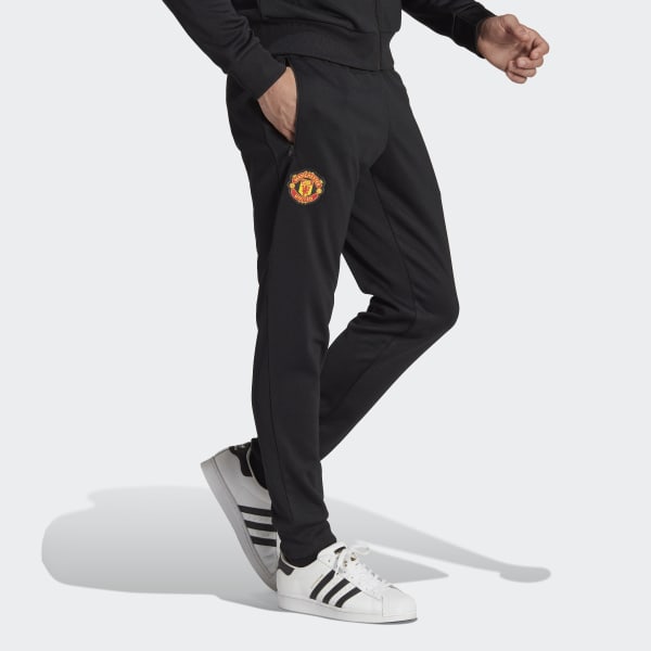 Black Manchester United Essentials Trefoil Track Pants