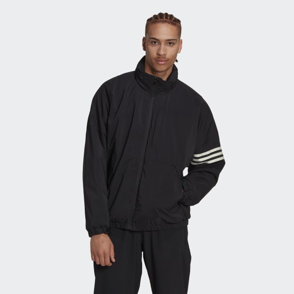 Zwart Padded Stripes Puffer Jack MMV36