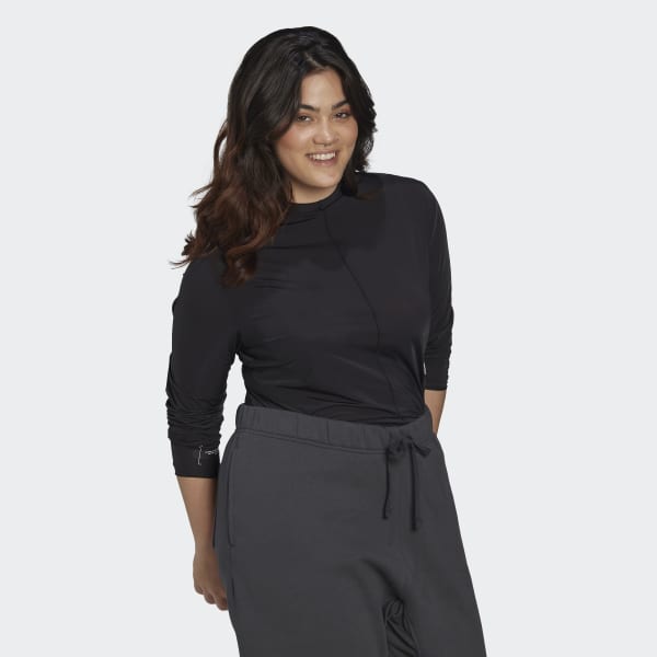 Sort Long Sleeve Plus Size T-shirt MBE79