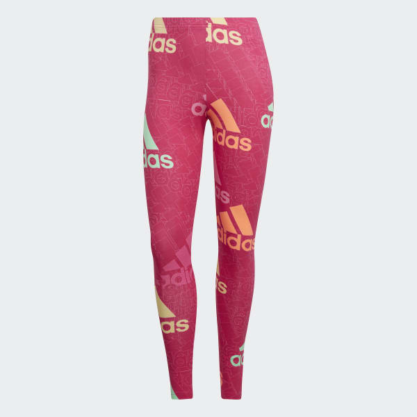 Pink Essentials Multi-Colored Logo Leggings