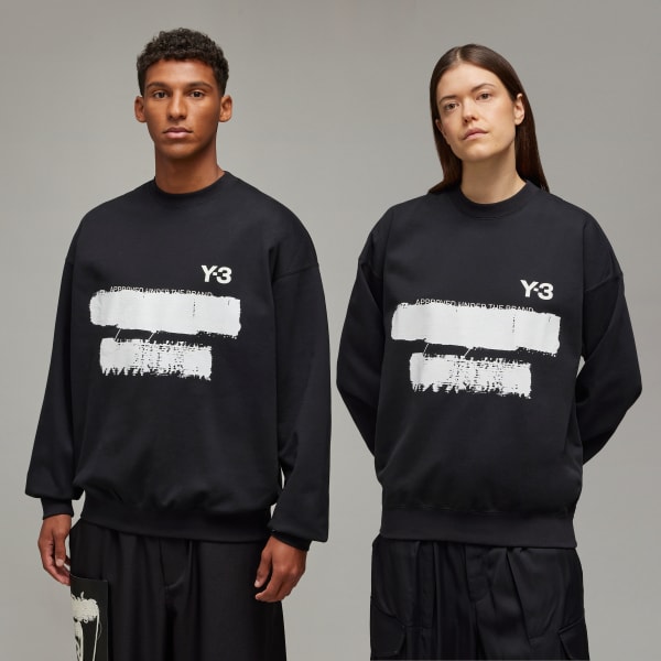Siyah Y-3 Graphic Crew Kazak