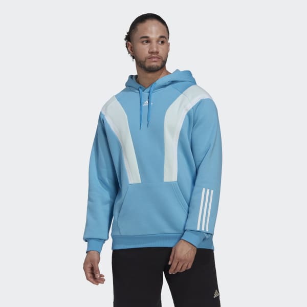 modrá Mikina adidas Sportswear Fleece Hooded Top QF758