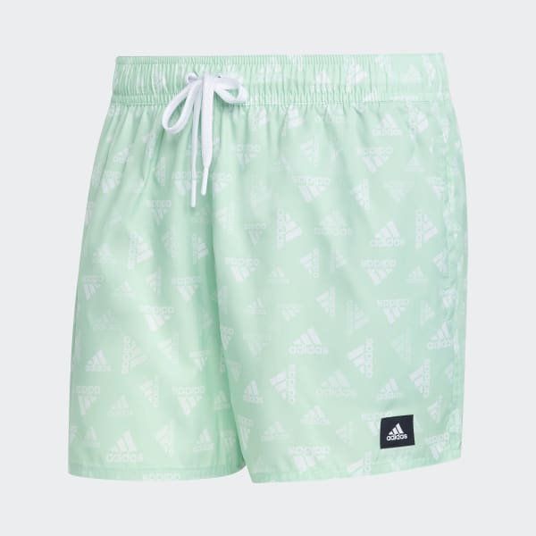 Green Logo Print CLX Swim Shorts Very Short Length