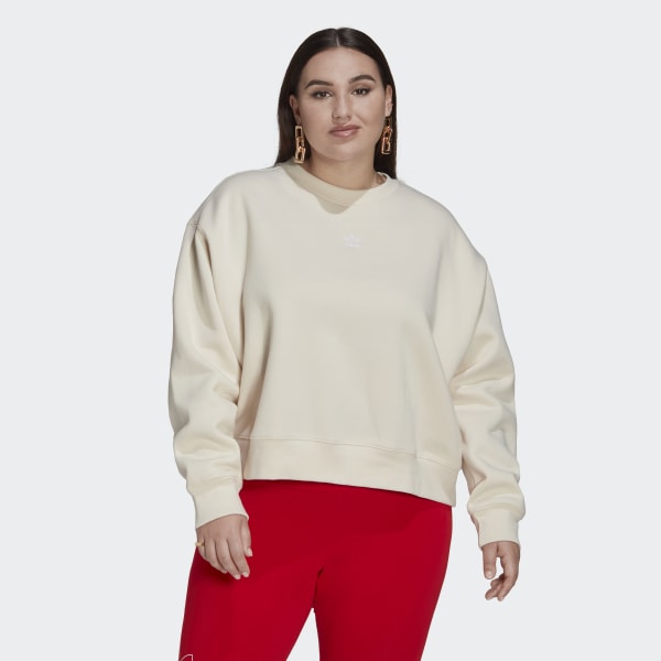 Beige Sweat-shirt Adicolor Essentials Crew (Grandes tailles) N4176
