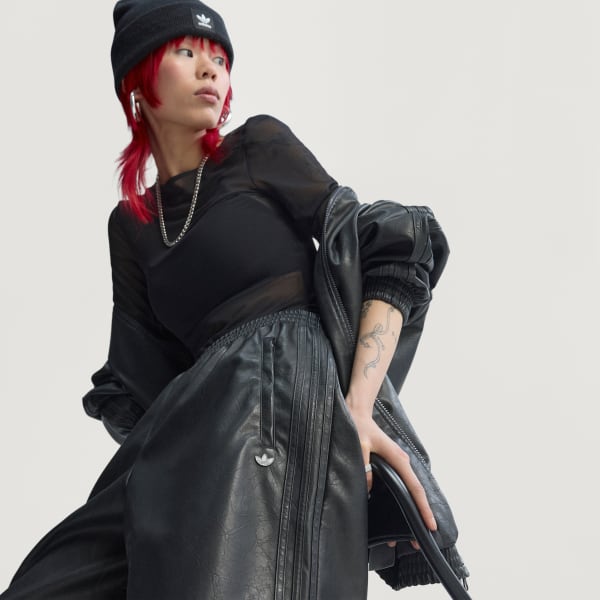 Negro Jorts Firebird Piel Sintética Oversized