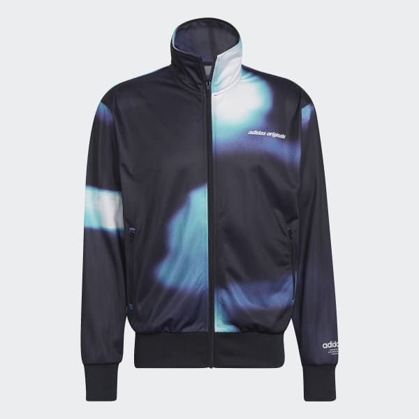 Negro Chamarra Deportiva Y2K Estampada