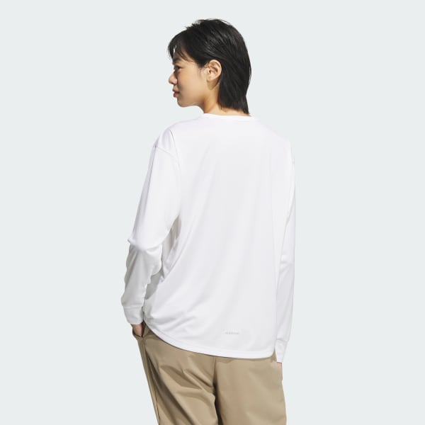 ホワイト 長袖 グラフィックTシャツ