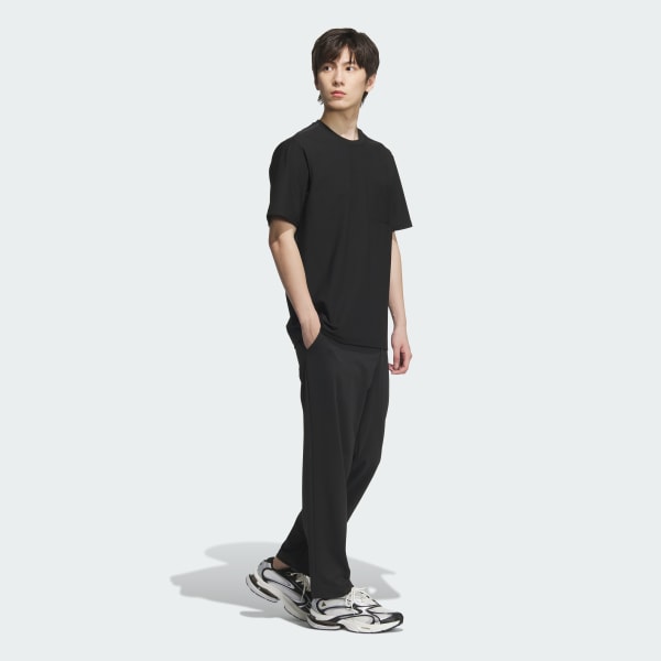 ブラック プレミアム カジュアル レギュラーフィット 軽量 ニット 半袖 ポケットTシャツ