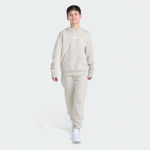 adidas 2-Piece Long Sleeve Fleece Pullover & Jogger Set - Beige