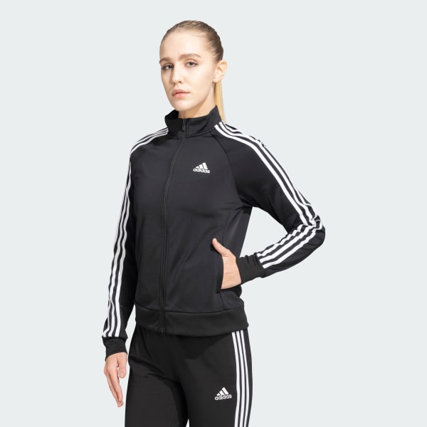 adidas 3 Stripes Full Zip Track Jacket - Black | adidas India