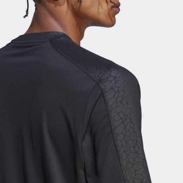 Schwarz Workout PU Print Longsleeve