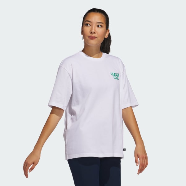White Golf Book Club Graphic Oversized Tee