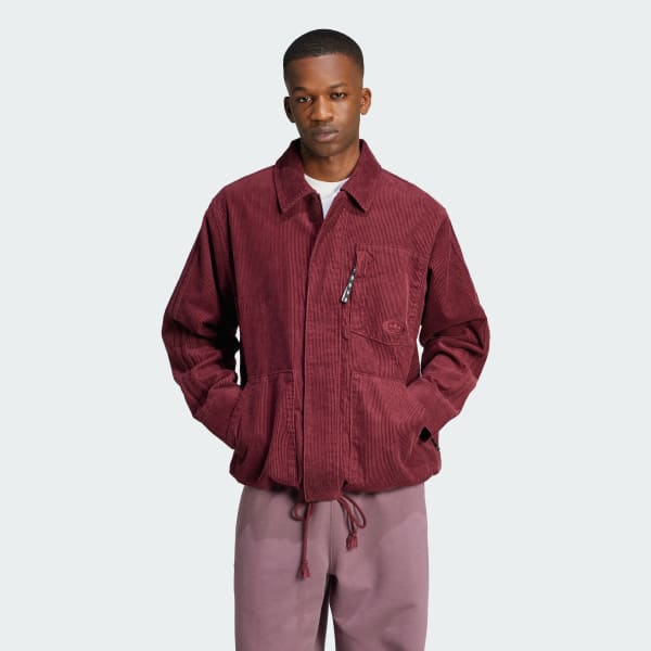 adidas Originals 90s Corduroy Chore Coat Burgundy Free Shipping with adiClub adidas US