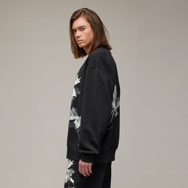 Negro Suéter Y-3 Graphic French Terry Crew