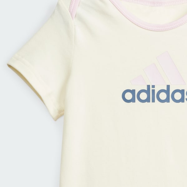 Beige Essentials Big Logo Bodysuit en Beanie Cadeauset Kids