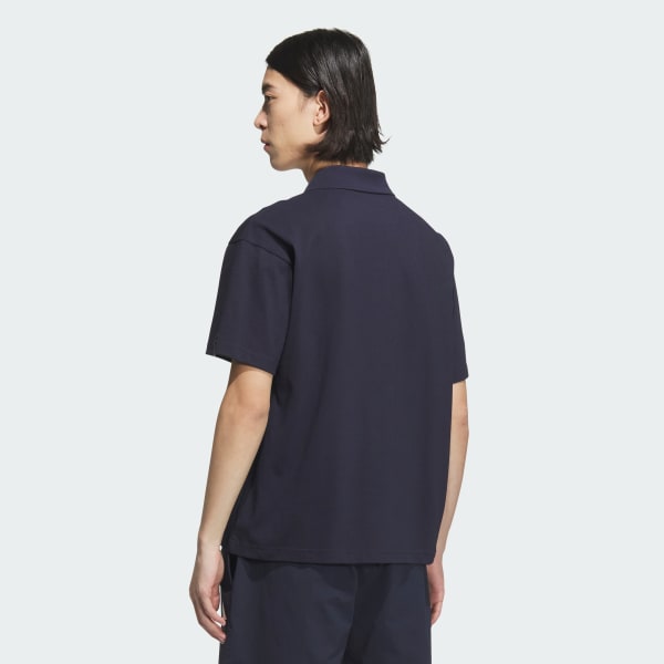 Biru Polo Shirt Lengan Pendek Essentials Plus Loose Fit Small Logo