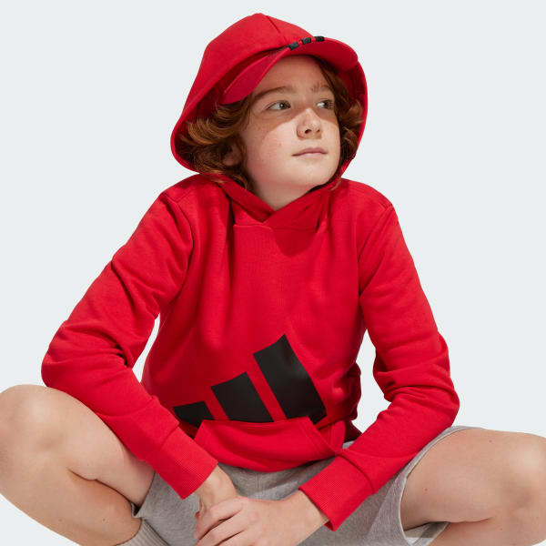 Red adidas hoodie youth on sale
