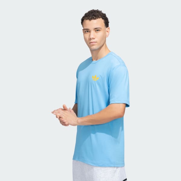 Blue adidas Originals Trefoil Doodle Tee