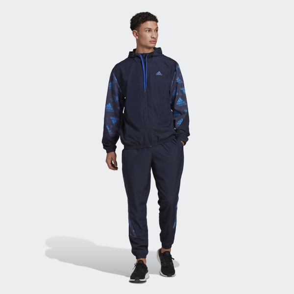Bla Woven Allover Print træningsdragt UV642