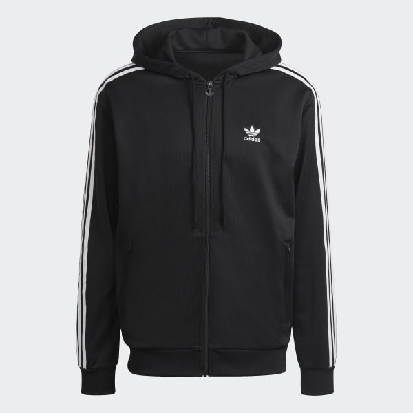 cierna Tepláková bunda Adicolor Classics Hooded Full Zip VB255