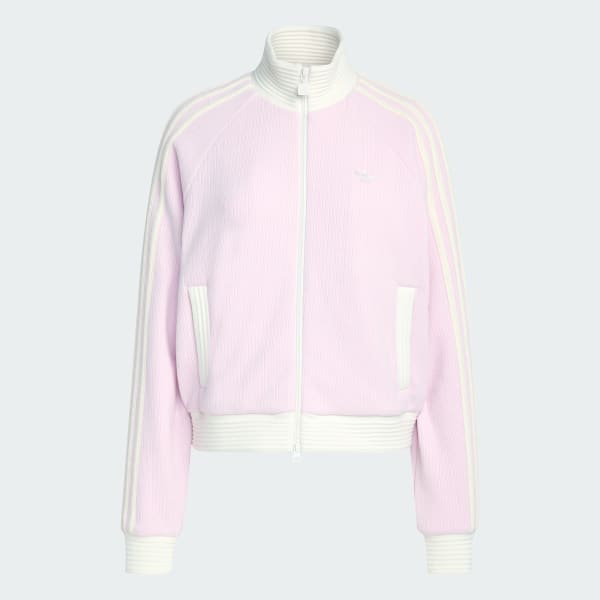 Pink 아디다스 오리지널스 벨루어 니트 트랙 탑