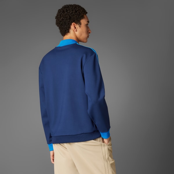 Μπλε Originals 3-Stripes 1/4 Zip Sweatshirt